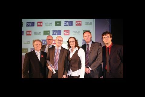 The BDP team with BSj editor Andy Pearson (second left); Andy Brister, editor of our sister magazine EMC (second right); and the BBC’s Marcus Brigstocke (far right)
